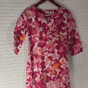 Boden Vibrant Pink and Orange Floral Tunic